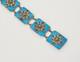 Ivar T Holth Panel Bracelet Blue Enamel Sterling Silver Filigree Norway