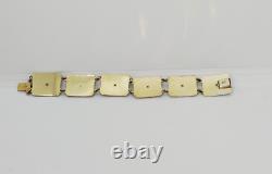 Ivar T Holth Panel Bracelet Blue Enamel Sterling Silver Filigree Norway