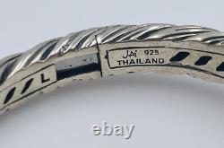 JAI John Hardy Sterling Silver Tiger Enamel Cherry Blossom Hinged Bracelet