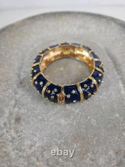JBK Camrose & Kross Jackie Kennedy Blue Enamel Gold Tone Rhinestone Bracelet