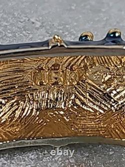 JBK Camrose & Kross Jackie Kennedy Blue Enamel Gold Tone Rhinestone Bracelet