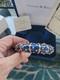 Jbk Jackie Kennedy Camrose & Kross Blue Enamel Braclet With Crystal Inlays
