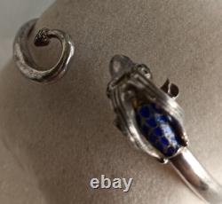 JEWELRY LALAoUNIS Hellenistic Goat Bracelet Sterling Silver 925 BLUE ENAMEL