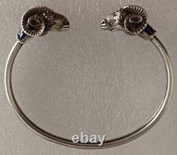 JEWELRY LALAoUNIS Hellenistic Ram bracelet Sterling Silver 925 BLUE ENAMEL