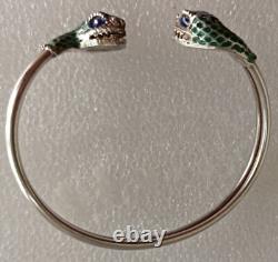 JEWELRY LALAoUNIS Hellenistic Snake Bracelet Silver 925 BLUE / GREEN ENAMEL