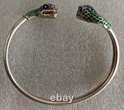 JEWELRY LALAoUNIS Hellenistic Snake Bracelet Silver 925 BLUE / GREEN ENAMEL