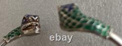 JEWELRY LALAoUNIS Hellenistic Snake Bracelet Silver 925 BLUE / GREEN ENAMEL