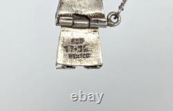 Jeronimo Fuentes TF-32 Taxco Mexico Sterling Silver Blue Enamel Snake Bracelet