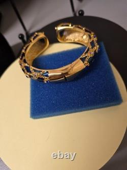 Joan Rivers Dazzling Blue Trilli0n C Z Cuff Bracelet