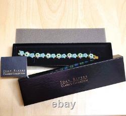 Joan Rivers Flower Bracelet NEW IN BOX Aqua Turquoise Enamel Rhinestone 7 RARE