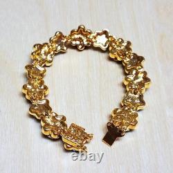 Joan Rivers Flower Bracelet NEW IN BOX Aqua Turquoise Enamel Rhinestone 7 RARE