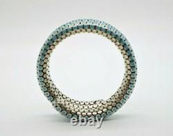 John Hardy Blue Enamel Silver Dot Double Row Coil Bracelet in Turquoise Color 6