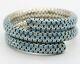 John Hardy Blue Enamel Silver Dot Double Row Coil Bracelet In Turquoise Color, M