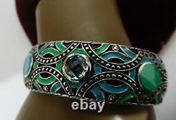 John Hardy Turq/Blue Enamel Cuff Bracelet Sterling 925