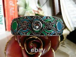 John Hardy Turq/Blue Enamel Cuff Bracelet Sterling 925