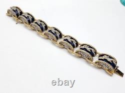 Jomaz Empress Blue Enamel Rhinestone Drum Link Bracelet