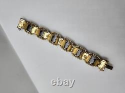 Jomaz Empress Blue Enamel Rhinestone Drum Link Bracelet