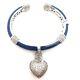 Judith Ripka Sterlinig Silver Blue Enamel Cz Diamonique Heart Bracelet-a2553