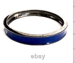 Karl Lagerfeld Vintage bracelet blue enamel gunmetal plating never worn signed