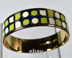 Kate Spade Have Courage Bangle Bracelet Gold Tone Green Blue White Enamel 7 1/2