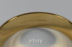 Kate Spade Have Courage Bangle Bracelet Gold Tone Green Blue White Enamel 7 1/2