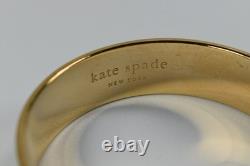 Kate Spade Have Courage Bangle Bracelet Gold Tone Green Blue White Enamel 7 1/2