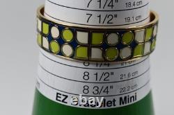 Kate Spade Have Courage Bangle Bracelet Gold Tone Green Blue White Enamel 7 1/2