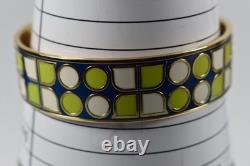 Kate Spade Have Courage Bangle Bracelet Gold Tone Green Blue White Enamel 7 1/2