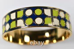 Kate Spade Have Courage Bangle Bracelet Gold Tone Green Blue White Enamel 7 1/2