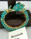 Kenneth J Lane Kjl Blue Enamel Rhinestone Elephant Head Cuff Bracelet Book Nib