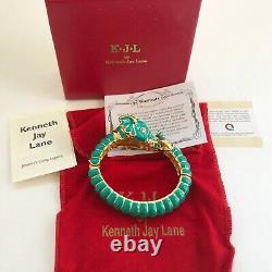 Kenneth Jay Lane's KJL Teal Raj Elephant Limited Edition Bangle Bracelet