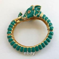 Kenneth Jay Lane's KJL Teal Raj Elephant Limited Edition Bangle Bracelet