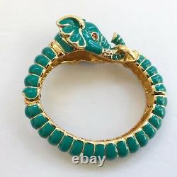 Kenneth Jay Lane's KJL Teal Raj Elephant Limited Edition Bangle Bracelet