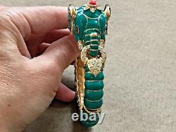 Kenneth Jay Lane's Teal Raj Elephant Limited Edition Bangle Bracelet