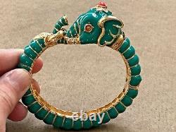 Kenneth Jay Lane's Teal Raj Elephant Limited Edition Bangle Bracelet