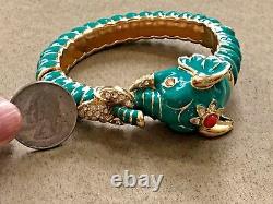 Kenneth Jay Lane's Teal Raj Elephant Limited Edition Bangle Bracelet