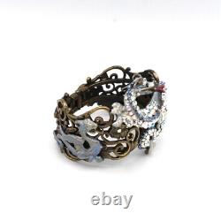 Kirks Folly Blue Dragon Rider Bracelet Enamel Cuff Crystals Limited Edition