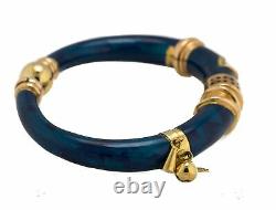 La Nouvelle Bague 18K Yellow Gold 925 Blue Shimmer Enamel Bracelet