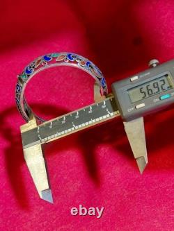 Ladies Enamel Sterling Silver 925 Bangle Brac