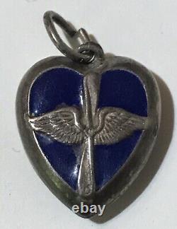 Lampl Vintage Sterling Blue Enamel Us Air Force Propellor Puffy Heart Charm