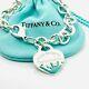 Large 8.5 Return To Tiffany Blue Enamel Color Splash Heart Tag Charm Bracelet