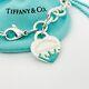 Large 9 Return To Tiffany Blue Enamel Color Splash Heart Tag Charm Bracelet