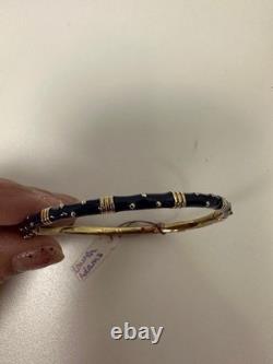 Lauren G Adams Blue Enamel Bangle Bracelet