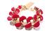 Lee Angel Women's Enamel Half-moon Gold Steel Link Bracelet Nwt 250 Red