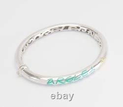 Leopoldo Poli designer sterling silver 18k gold blue enamel vintage bracelet