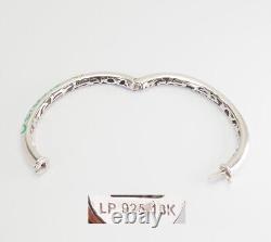 Leopoldo Poli designer sterling silver 18k gold blue enamel vintage bracelet