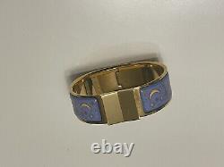 Limited Edition HERMES Bangle Bracelet, Gold & Multicolor Moon & Star Enamel