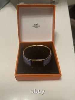 Limited Edition HERMES Bangle Bracelet, Gold & Multicolor Moon & Star Enamel