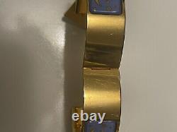 Limited Edition HERMES Bangle Bracelet, Gold & Multicolor Moon & Star Enamel