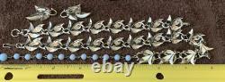 Lovely Coro Necklace Earrings & Bracelet Robin's Egg Blue Enamel Silver tone #2